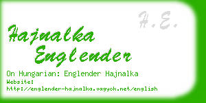 hajnalka englender business card